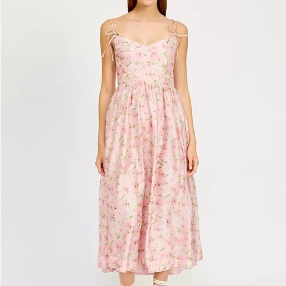 En Saison Women's Josette Floral V-Neck Midi Dress Size Small